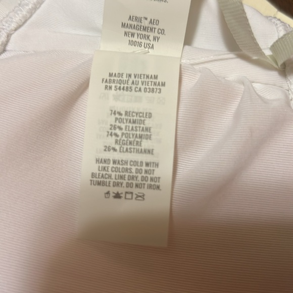 Aerie Banded High Cut Cheeky Bikini Bottom set top white & bikini floral… - Picture 16 of 16